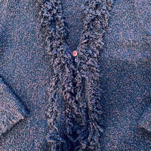 C.l.o.t.h.e.s. Fuzzy Yarn-Trimmed Cardigan Sweater - Picture 2 of 4